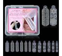 Moule à ongles en silicone pour motifs festifs 3D y compris Noël flocon de neige léopards pochoirs de Noël