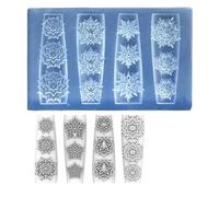 Moule à ongles multifonction en silicone transparent pour créer un beau motif floral en résine et kit de manucure pour nail art