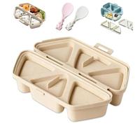 Moule à onigiri 6 en 1, ensemble de moules à boulettes de riz triangulaires avec 2 couvercles intégrés, conception pliable et fond antiadhésif pouvant servir de boîte à bento (Yellow)