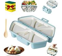 Moule à onigiri 6 en 1, moule triangulaire pour boules de riz, moules à onigiri de 15,2 cm, faites rapidement 6 sushis - Moules multifonctionnels pour faire et stocker des sushis, faciles à ranger, à