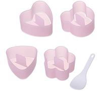 Moule à Onigiri anti-adhésif en forme de triangle, cœur, ours et fleur de prunier - Kit créatif de fabrication de riz à sushis avec petite pagaie de riz (4 pièces)