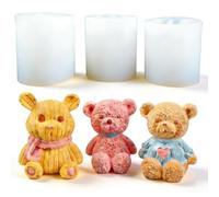 Moule à Ours, 3 Pièces Moule En Résine 3D Pour Ourson,Bac à Glaçons Pour ourson, oule En Silicone Pour urson, À Glaçons Pour Bricolage Chocolat, Bonbons, Gâteau, Cuisson