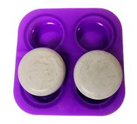 Moule à oursin rond en silicone à 4 cavités pour la fabrication de ciment ou de pierres de gypse pour la peinture Mandala Dot (1 moule rond 4 cavités)