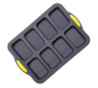 Moule à pain 8 cavités en silicone avec cadre en métal pour la cuisson du pain, brownies, muffins, cheesecakes, four, micro-ondes, réfrigérateur