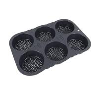 Moule à Pain à Hamburger en Silicone à 6 Cavités Pliable et Réutilisable avec Résistance à la Chaleur de -40 ℉ à 446 ℉ pour Congélateur, Four à -Ondes