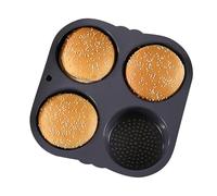 Moule à pain à hamburger, moule à pain à 4/6 cavités - Moule à hamburger antiadhésif, moule à pain réutilisable pour muffins, Whoopies, hamburger