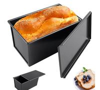 Moule à Pain de Mie avec Couvercle, Moule à Cake Antiadhésif, Moule a Brioche, Moules à Pain pour Pain de Mie et Gâteaux jusqu'à 230°C, 22.8 x 12.3 x 11 cm