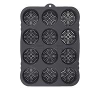 Moule à pain en silicone - 12 cavités anti-adhésif pour petits pains à hamburger | Outil de cuisson à démoulage facile pour muffins, œufs et plus | 29 x 39,5 cm