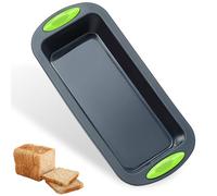 Moule à pain en Silicone, 27,8x12,1x6,3cm, Réutilisable Moulle à cake Rectangulaire Anti, Gris foncé Mini Moule à Cake Silicone, Moulle pour Patisserie, pour la Cuisson du Pain,Des Gateaux,Des Toasts