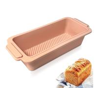 Moule à pain en silicone - 28 x 12 x 6,5 cm - Sans BPA - Rectangulaire - En silicone - Anti-adhésif et fermeture rapide - Rose