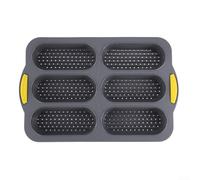 Moule à pain en silicone à 6 cavités pour hot-dog, sans plaque de cuisson pour muffins, cupcakes et brownies, accessoire de cuisine pratique (gris)