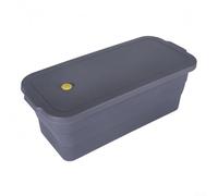 Moule à pain en silicone avec cadre en métal anti-adhésif avec couvercle pliable pour un rangement facile pour le pain, les gâteaux, le pain de viande - Gris 32 x 14,5 x 11,5 cm