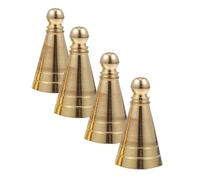 Moule à Parfum Cône en Cuivre 4 Pièces, Forme Pressée | Outil Léger et Portable, Fabrication Rapide, pour Salon de Thé, Temple, Couleur Or