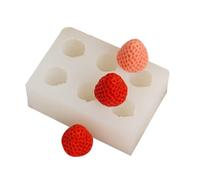 Moule À Pâtisserie Aux Fraises, Moule Fraise 6 Alvéoles, Moules Silicone Fraise 3D, Souple Démoulage Facile Et Net Résistant Températures Pour Décoration De Gâteaux, Cupcakes, Chocolats
