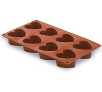 Moule à pâtisserie avec 8 cavités en forme de cœur 6,5 x 6 x 3,5 cm, en silicone.