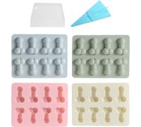 moule à pâtisserie créatif en 4 parties Pour Chocolat, Bonbons, Gelée, Glaçons, Gélatine, Friandises pour chiens, Décoration De Gâteau Pour Noël, Halloween, Saint-Valentin, Avec Poche à Douche Et Racl