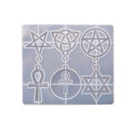 Moule À Pendentif En Cristal, Résine Transparente, Silicone, Boucles D'oreilles Étoile À Six Branches, Pentagramme, Porte-Clés, Collier, Diy, Offre Spéciale