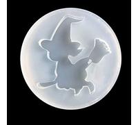 Moule à pendentif sorcière d'Halloween en résine époxy et silicone pour fabrication de bijoux