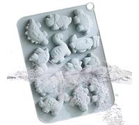Moule à pépites de dinosaures | Moules en résine de dinosaure à 12 cavités | Moule 3D en Silicone pour biscuits, Fondant, chocolat, bonbons, Sugarcraft, pour décoration de gâteaux, pâtisserie, fête, c
