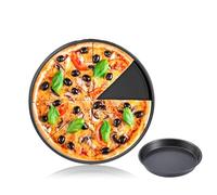 Moule à Pizza, 9 Pouces Plat à Pizza Rond antiadhésif en Acier au Carbone, Plat à Pizza Profond métallique, Four à Micro-Ondes Plats de Cuisson Casseroles Plateau à Tarte Cuisson