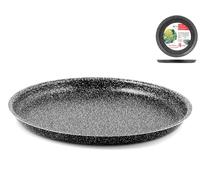 Home Accueil Moule à Pizza Rond en Pierre, Antiadhésif, Pierre, Anthracite, 32 cm