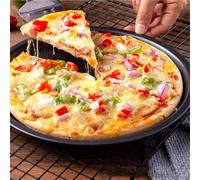 Moule à pizza en acier au carbone avec résistance aux hautes températures et revêtement antiadhésif, conçu pour une répartition uniforme de la chaleur et des bords profonds pour contenir des