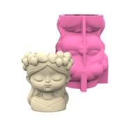 Moule à plantes succulentes créatif réutilisable en silicone avec tête de gril en ciment pour la décoration de la maison, projets d'artisanat et moulage en silicone résistant à la température