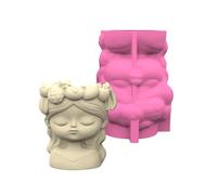 Moule à plantes succulentes créatif réutilisable en silicone avec tête de gril en ciment pour la décoration de la maison, projets d'artisanat et moulage en silicone résistant à la température