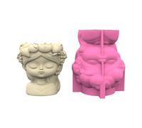 Moule à plantes succulentes créatif réutilisable en silicone avec tête de gril en ciment pour la décoration de la maison, projets d'artisanat et moulage en silicone résistant à la température