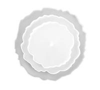 Moule à Plateau à Thé Rond à Trois Niveaux en Silicone Blanc