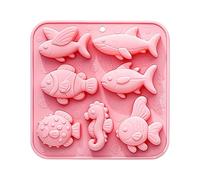 Moule à poisson 7 cavités Design créatures marines Bonbons Gâteau | Moules créatures marines pour débutants, restaurant, artisanat, art en résine, anniversaire, fête, boulangerie, cuisine