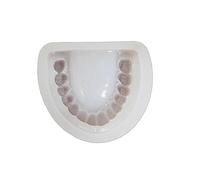 Moule à porte-clés sur le thème des dents avec dents individuelles | Forme d'arche de dent unique, aspect blanc translucide, disposition de la cavité définie pour façonner une décoration de