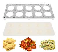 Moule à raviolis avec 10 trous - 25,5 x 10,8 x 2 cm - Moule à raviolis en alliage d'aluminium - Moule à boulettes - Pour la fabrication de raviolis faits maison et de wan tans