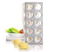 Moule à Raviolis Carrés 10 Empreintes 6x6 cm + Plaque à Foncer - Aluminium Résistant - Préparation Facile de Pâtes Maison