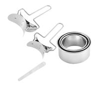 Moule à Raviolis en Acier Inoxydable 304, Pressage Manuel | Découpe Ronde, Nettoyage Facile, pour Sandwich et Pâte à Tarte, Cuillère, Argenté
