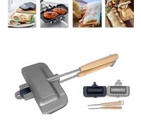 Moule à sandwich double face, moule à sandwich 4 W1h, grille-pain à hot-dog, moule à sandwich antiadhésif, casserole antiadhésive avec poignée de démontage