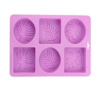 Moule à savon en forme de feuilles d'arbre - Moule en silicone à 6 cavités | Formes rectangulaires et ovales, plateaux à pudding, fournitures de fabrication de pour résine, plâtre, argile