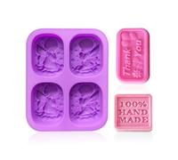 Moule À Savon En Forme De Lettre D'Ange, 3 Pièces, Moule À Bougie, Moule De Cuisson En Silicone, Moule Créatif
