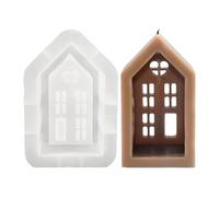 Moule à savon en silicone anti-adhésif pour la fabrication de bougies, forme de maison architecturale détaillée | Kit de création de projets de décoration