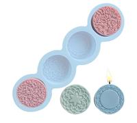 Moule à savon en silicone - Cavités florales rondes - Plateau flexible en forme de fleur - Résistant à la chaleur - Accessoire de moulage de barre de bain fait à la main pour une utilisation en