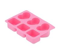 Moule à savon en Silicone de forme rectangulaire en forme de cœur à 6 grilles, outil de cuisson pour la cuisine à domicile, boulangerie rose 7.4oz