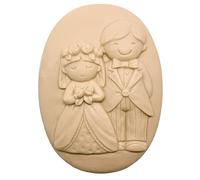 Moule à savon en silicone : figurine romantique de mariés sur l'autel, robuste et facile à utiliser, idéal pour faire des cadeaux de mariage. Dimensions : 5,5 x 7,5 x 2,5 cm.