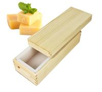 Moule à savon - Moule rectangulaire flexible en silicone avec boîte en bois - 1,3 l - Revêtement antiadhésif pour un retrait facile des moules de bricolage pour projets d'artisanat, gâteaux et pudding