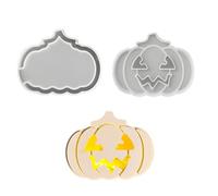 Moule à sculpter en silicone en forme de citrouille d'Halloween - Sans danger - Non toxique - Pour lampe et décoration d'intérieur saisonnière