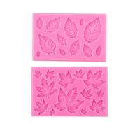 Moule À Sucre 2 Pièces Feuille Feuille D’Érable Forme Silicone Fondant Gâteau Décoration Biscuit Pudding Moule Rose