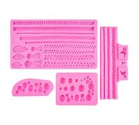 Moule À Sucre 4Pcs Perle Ficelle Forme Silicone Fondant Gâteau Au Chocolat Décoration Moule À Biscuits Rose
