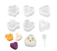 Moule à sushi - Kit de moules à boules de riz de 20,66 cm | Kit de construction de dessin animé ABS | Machine à sushis et onigiri réutilisable | Boîte à repas pour pique-nique, camping, barbecue