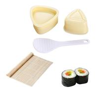 Moule À Sushi Triangulaire,Ensemble de Moules à Sush,Moule Sushi,Ensemble de Moules à Boules de Riz pour Sushi,avec 1 Cuillère à Riz,1 Natte Sushi,Outil de Préparation des Sushis pour les Débutants