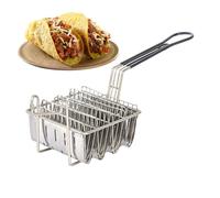Moule à tacos pour friture - 4 Coques en Acier Inoxydable, Support de Cuisson pour Tortillas,Pour coques à tacos | Pour snack, maison, restaurant, barbecue extérieur, cuisine, dîner en famille, fêtes