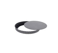 Moule à tarte 32 cm en acier antiadhésif avec fond démontable - - Gris - Acier